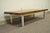 Vintage Industrial Modern Reclaimed Butcher Block Aluminum Base 60" Coffee Table For Sale - Image 12 of 12