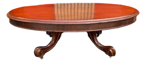 Antique Victorian Style Mahogany Oval Coffee Table
