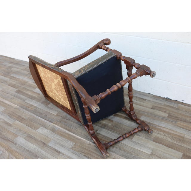 Pair of Early 18th Century Carved Wood Armchairs With Embossed Leather Upholstery For Sale - Image 17 of 18