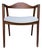 Mid-Century Modern Walnut Armchair by Johnson Chair Co. Light Grey Woven Fabric For Sale