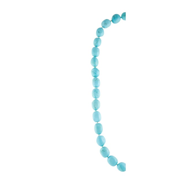 Metal 60s Kenneth Lane Necklace Turquoise Blue Stone Bead Jay KJL Vintage For Sale - Image 7 of 12
