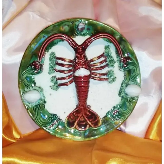 Majolica Decorative Plates with Crab and Lobster, 1940s, Set of 2 For Sale - Image 11 of 14