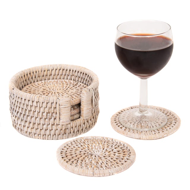 Artifacts Trading Company's hand woven rattan coasters provide the perfect accent to any table setting with a tight weave,...