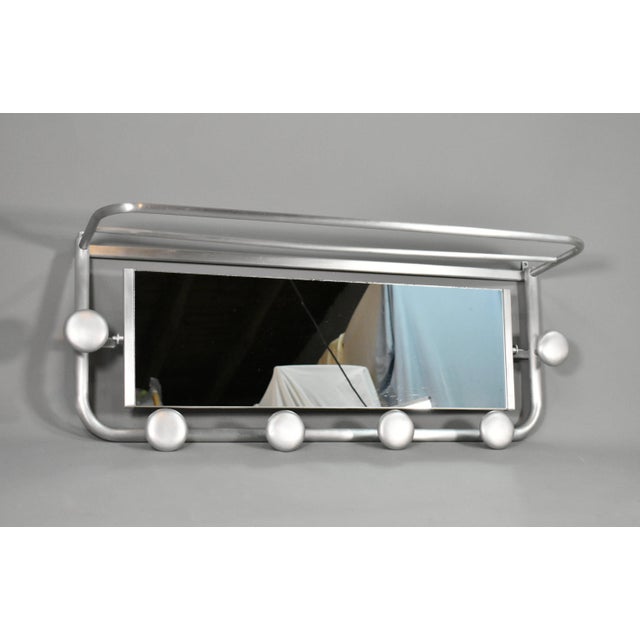 1920s French Art Deco Aluminium Coat and Hat Rack, 1920s For Sale - Image 5 of 11
