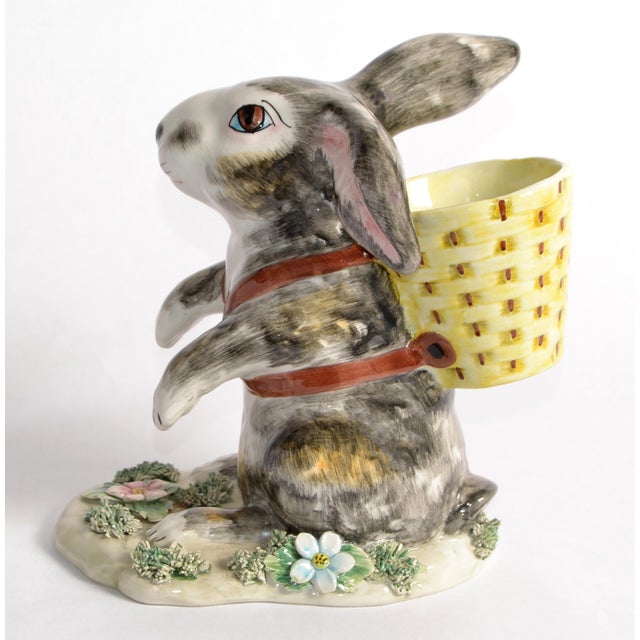 2000 - 2009 Italian Collectible Handmade Rabbit Bunny Animal Ceramic Figurine Arts & Crafts For Sale - Image 5 of 14