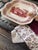 English Antique W. Adams & Sons Red Transferware Cake Plate | Old English Rural Scenes | Square Handled Serving Plate England For Sale - Image 3 of 12