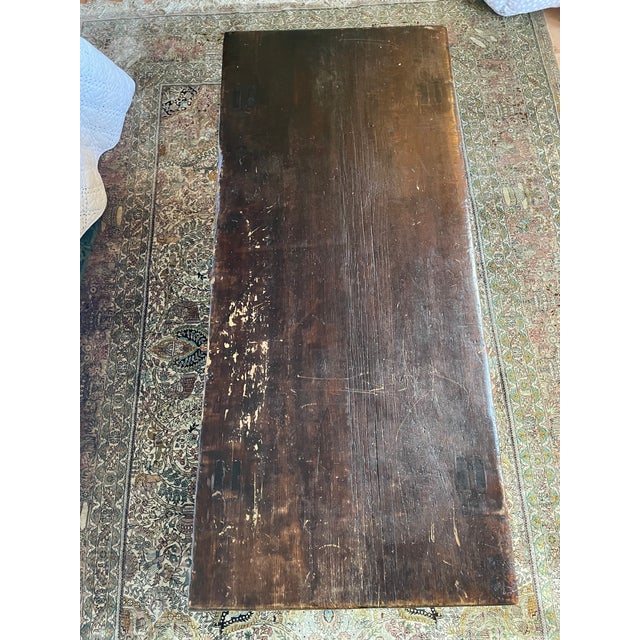 1930s Vintage Japanese Low Table With Drawers Wabi Sabi For Sale - Image 4 of 12