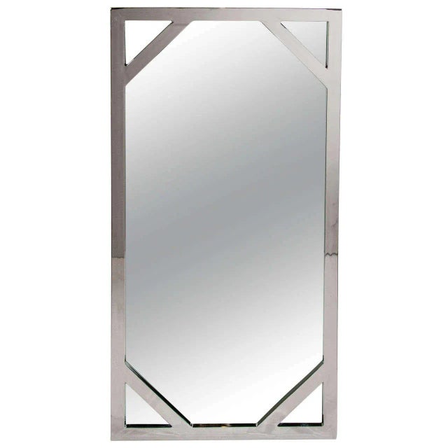 1970s Hollywood Regency Chromed Chippendale Mirror by Milo Baughman For Sale - Image 10 of 10