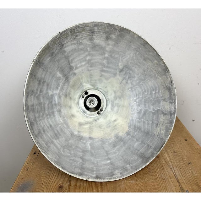 Industrial Grey Aluminium Pendant Lamp from Polam Wilkasy, 1960s For Sale - Image 16 of 18