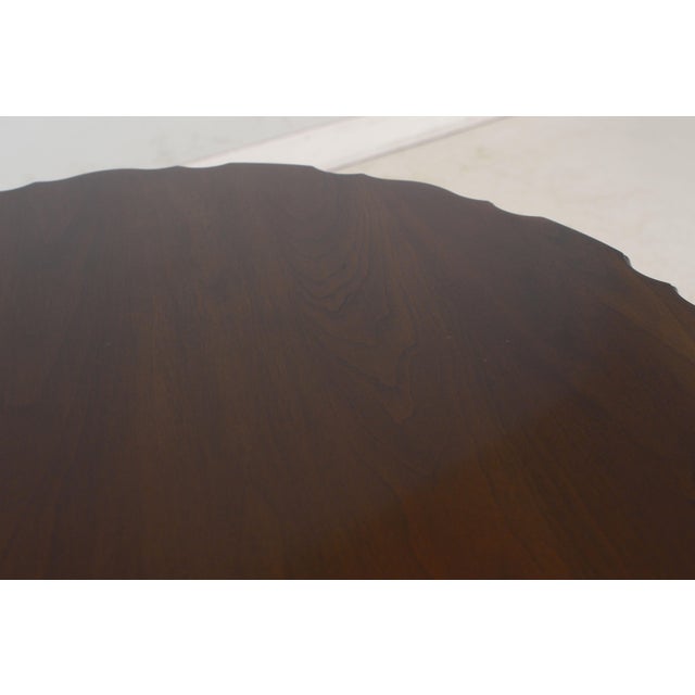 Brown Stickley Pie Crust Edge Cherry Pedestal Table For Sale - Image 8 of 12