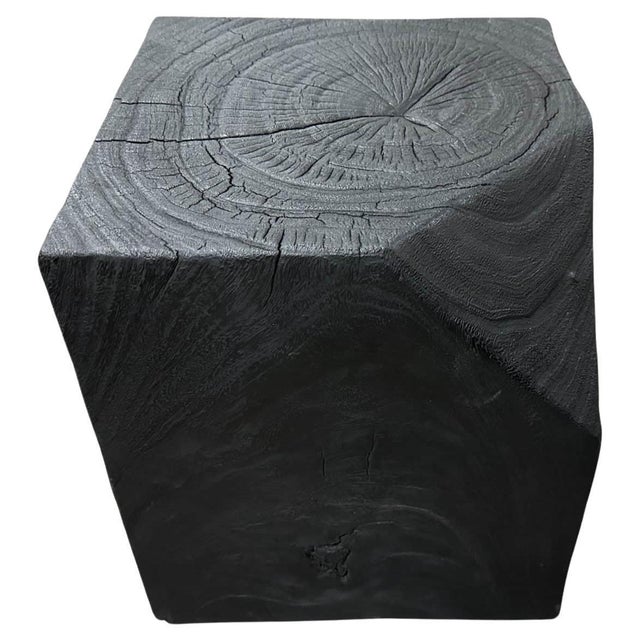 2010s Andrianna Shamaris Modular Charred Side Table For Sale - Image 5 of 5