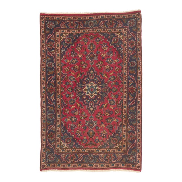 Vintage Persian Kashan Rug, 03'02 X 04'09 For Sale