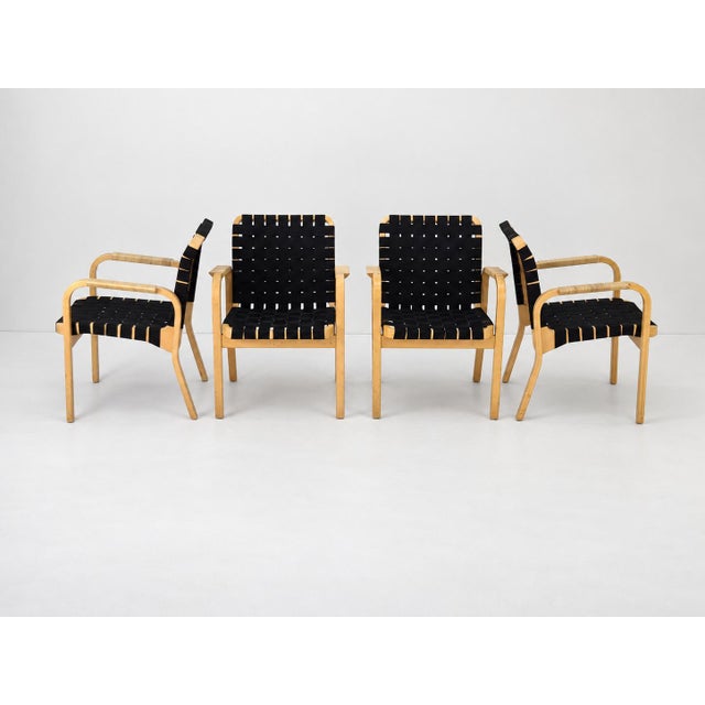 Late 20th Century Model 45 Lounge Chairs by Alvar Aalto for Artek, 1970s, Set of 4 For Sale - Image 5 of 18