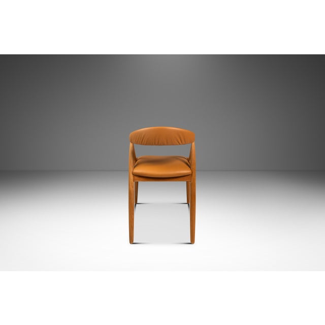 Brown Set of Four (4) Mid-Century Danish Modern Model 31 Dining Chairs in Teak & Leather Attributed to Kai Kristiansen for Schou Andersen, Denmark, C. 1960s For Sale - Image 8 of 18