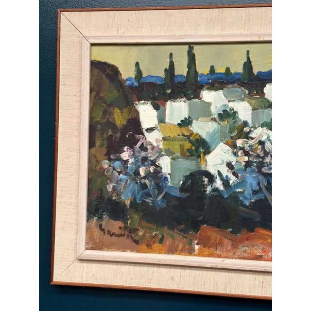 Original Mid Century Swedish Oil on Canvas – “Almuñécar, Spain – Andalusia” by Tage Gavik – Framed 52 × 81 cm (20.5" ×...