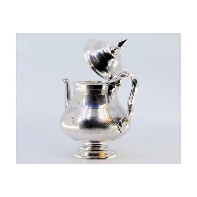 Silver Brushed Silver Teapot with Smooth Edges For Sale - Image 8 of 9