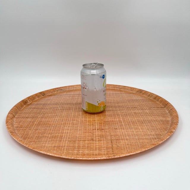 Mid-Century Modern Mid-Century Modern Abaca Grainware Raffia and Lucite Fiberglass Large Serving Platter or Tray For Sale - Image 3 of 10