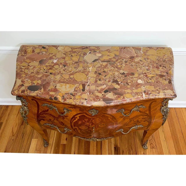 Late 19th Century French Louis XV Marble Top Commode For Sale - Image 4 of 10