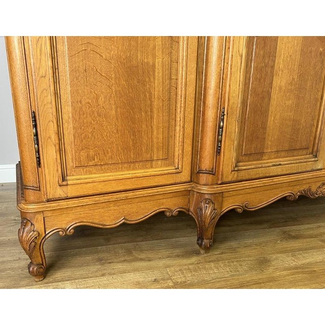 Vintage French Louis XVI Style Wardrobe in Oak For Sale - Image 9 of 18