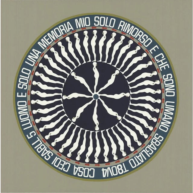 1969 Ernest Trova 'Man is Only a Memory' Pop Art White, Blue, Green Italy Serigraph For Sale