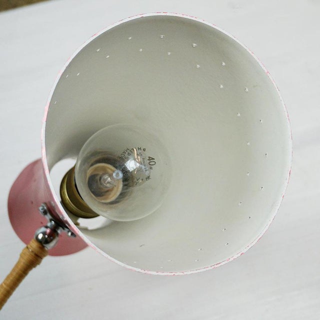 Mid-Century Austrian Pink Adjustable Wall Lamp attributed to Rupert Nikoll, 1950s For Sale - Image 17 of 18