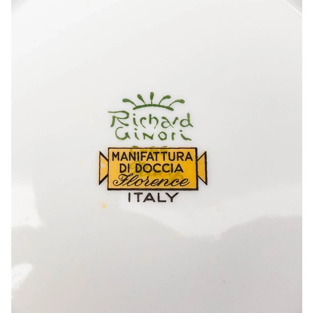White Vintage Richard Ginori Italian Fruits Porcelain Rimmed Soup Bowls- Set of 4 For Sale - Image 8 of 8