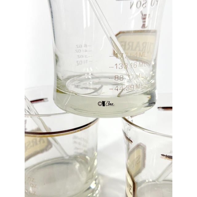 Glass Set of Six "Name Your Poison" Apothecary Cocktail Glasses by Cera for Neiman Marcus c.1970 For Sale - Image 7 of 12