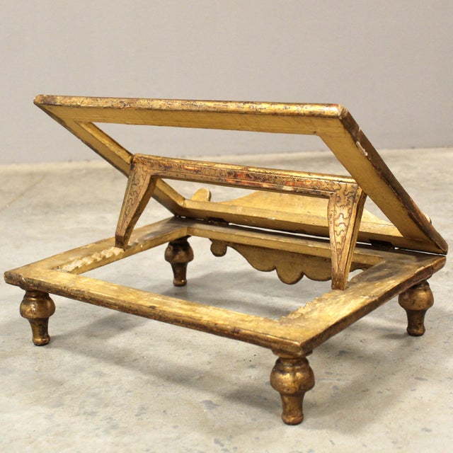 Antique Italian Gilded Table Lectern, 1800s For Sale - Image 8 of 15