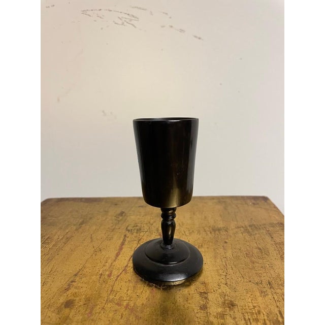 Wood 19th Century Whaler Made Turned Ebony Stemmed Cup For Sale - Image 7 of 12