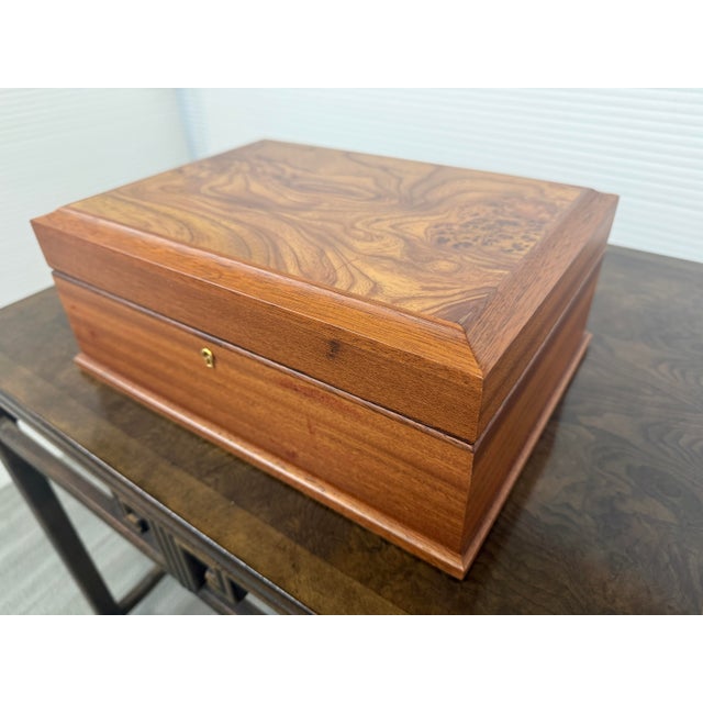 Agresti Luxury Burl Wood Jewelry Box For Sale - Image 9 of 12