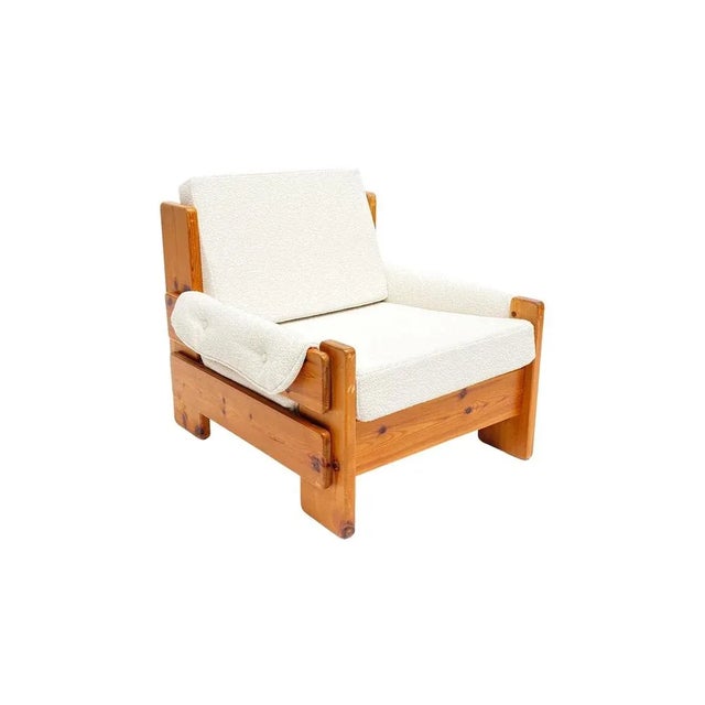 Wood Mid-Century Swedish Brutalist Lounge Chair in Solid Pine, 1970s For Sale - Image 7 of 17