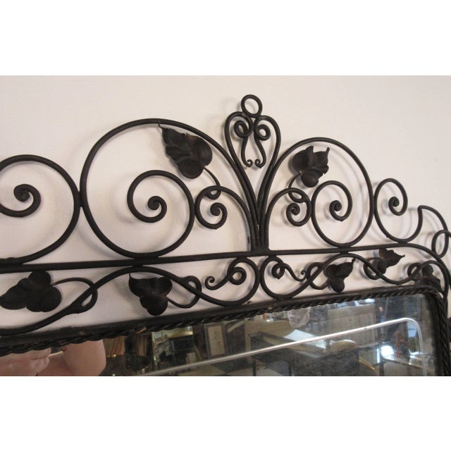 1940s Vintage Hand Wrought Etched Mirror For Sale - Image 4 of 8