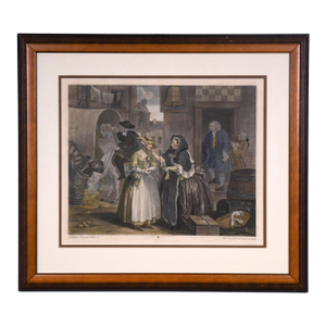 Early 20th Century Framed Engraving of William Hogarth's "A Harlot's Progress"