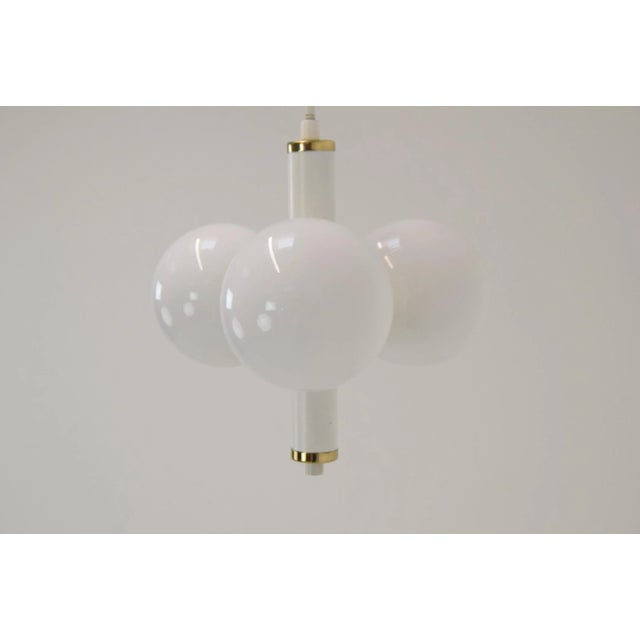 Gold Mid-Century Pendant Light attributed to Instala Decin, 1970s For Sale - Image 8 of 13