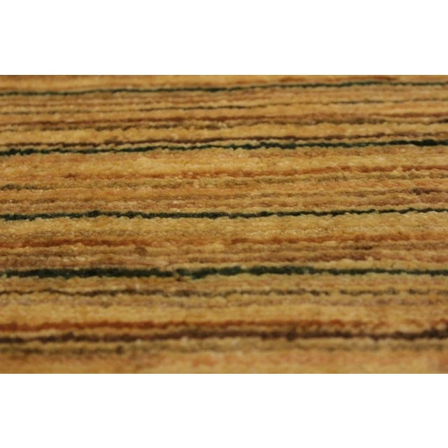1990s Shabby Chic Gabbeh Tan/Green Hand-Knotted Wool Rug -3'1 X 4'11 For Sale - Image 4 of 9