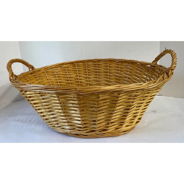 Nice Vintage Wicker Handled Basket For Sale In Dallas - Image 6 of 9
