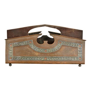 Heintz Arts & Crafts Sterling Silver on Bronze Letter Rack For Sale