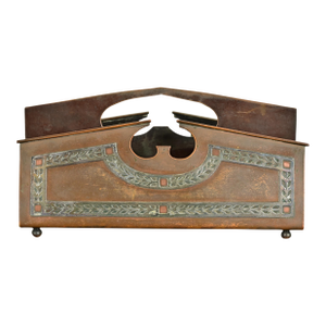 Heintz Arts & Crafts Sterling Silver on Bronze Letter Rack