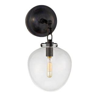 Thomas O'Brien for Visual Comfort Signature Katie Small Acorn Sconce in Bronze with Clear Glass For Sale