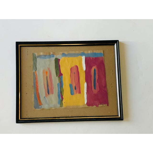 Abstract Mini Mixed Media Painting Signed For Sale - Image 4 of 10