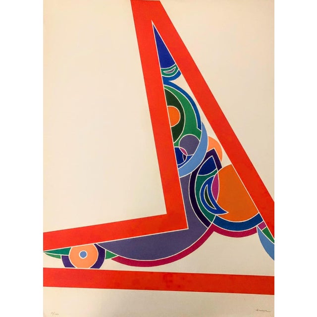 John Levee, Abstract Composition in Colors, Hand-Signed Screenprint, 1975 For Sale - Image 3 of 3