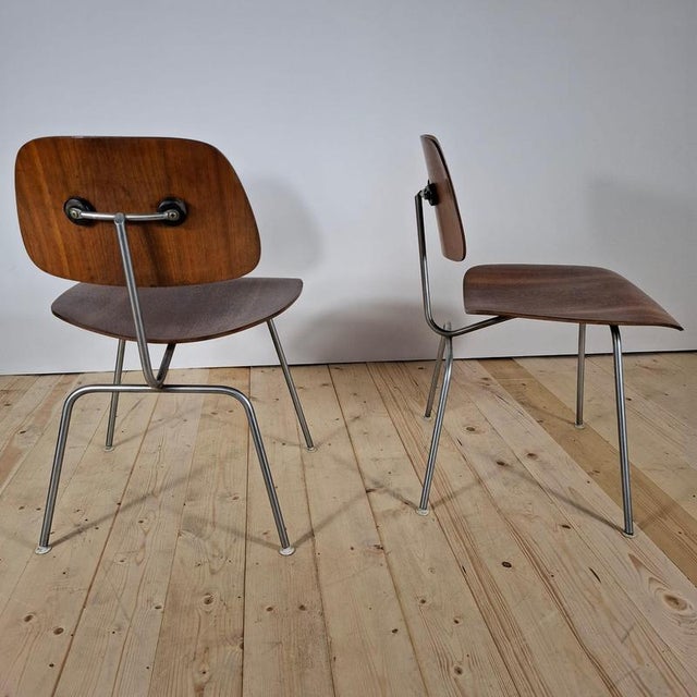 Brown LCM Chairs by Charles & Ray Eames for Herman Miller, Set of 2 For Sale - Image 8 of 8