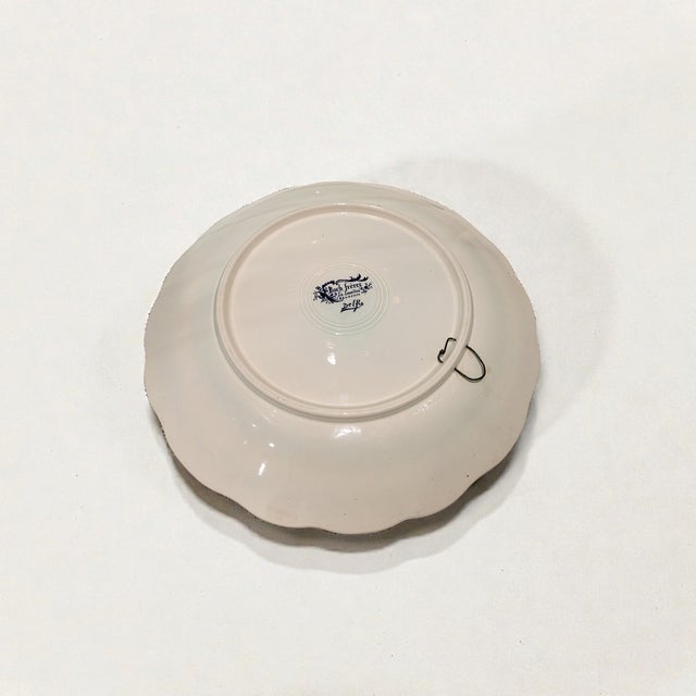 Large Handpainted Delft Blue Wall Plate by Boch, 1950s For Sale - Image 10 of 12