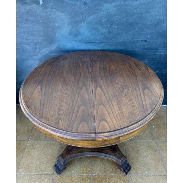 SpanishNeoclassical Revival Round Hardwood Table, Early 20th Century For Sale - Image 6 of 9