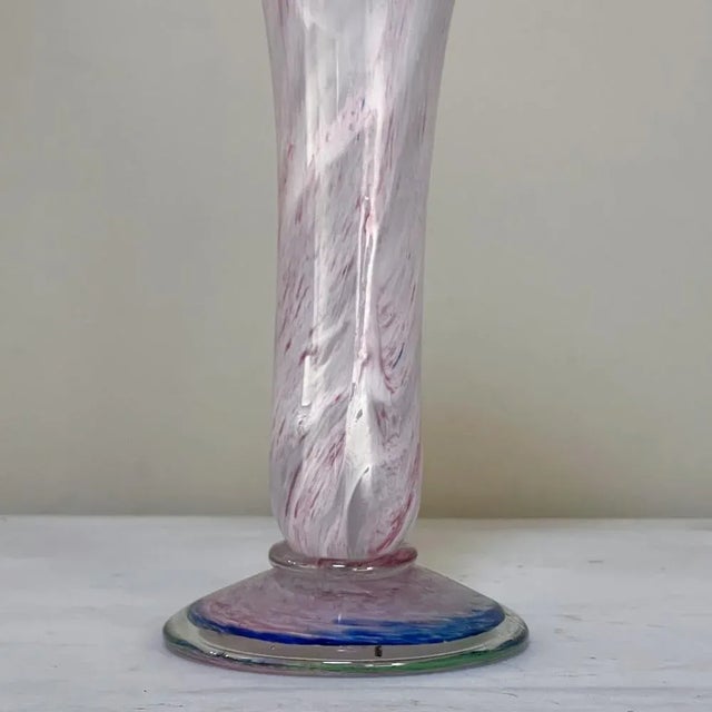 Mid-Century Murano Glass Ruffled Top Vase For Sale - Image 10 of 13