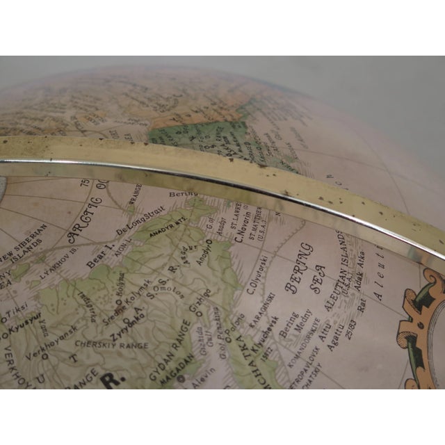 Brass Heritage Collection Lighted World Globe on Stand For Sale - Image 8 of 13