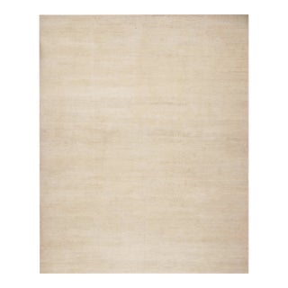 Rug & Kilim’s Modern Textural Oversized Rug With Striae of Beige - 13'9''x17' For Sale