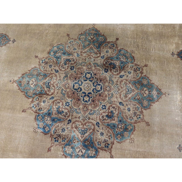 Large Antique Amritsar Rug in Taupe, Brown and Blue 12' X 15' For Sale In Atlanta - Image 6 of 12