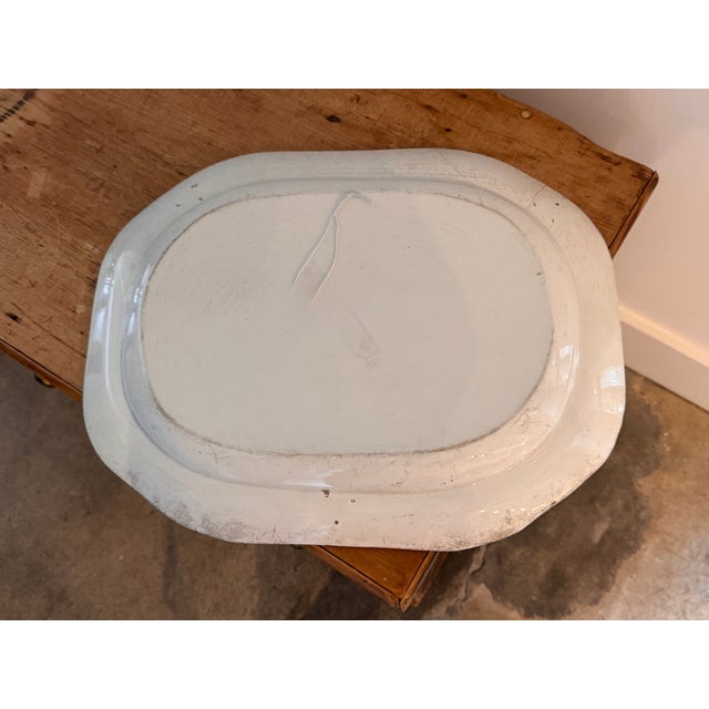 Ceramic 19th Century Blue Transferware Platter, “Boatman” Pattern For Sale - Image 7 of 8