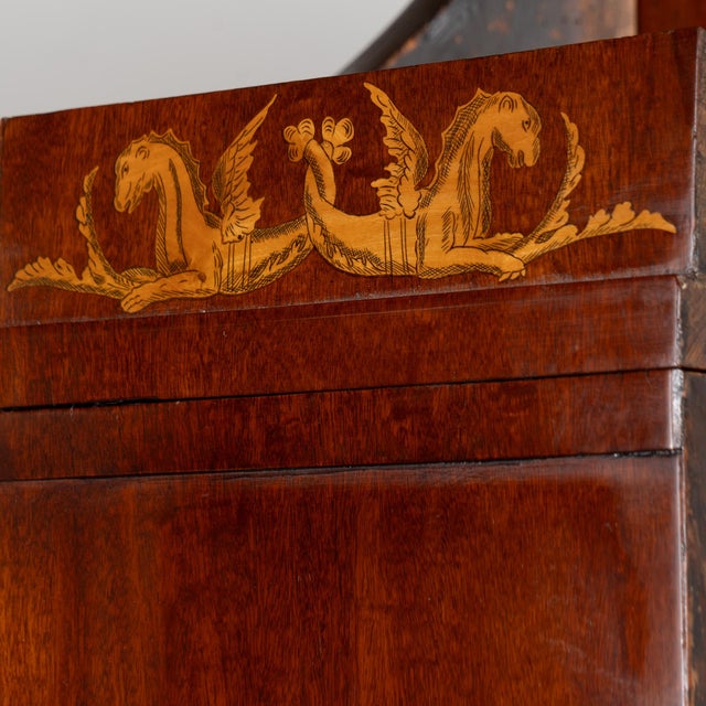 Early 19th Century Danish Mahogany Empire Inlaid Secretary Bureau For Sale - Image 6 of 16